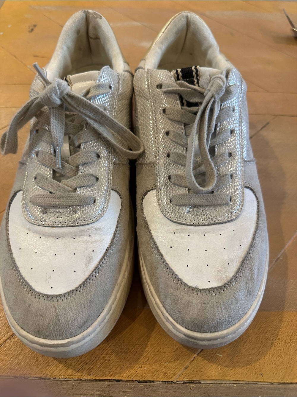 SHU SHOP Shirley Silver Snake platform sneakers in women’s size 11